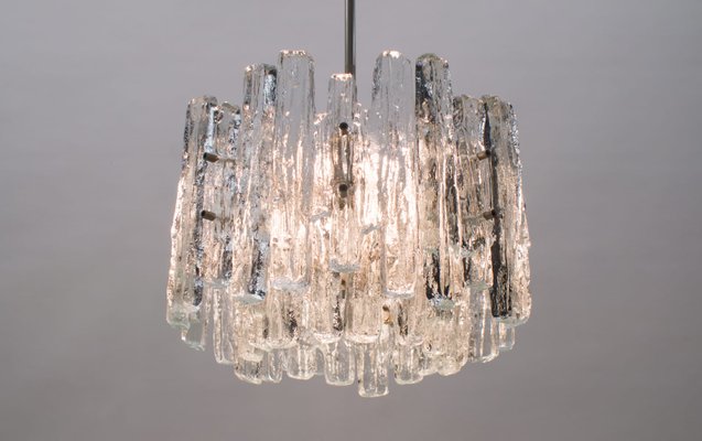 Mid-Century Austrian Ice Glass Chandelier from Kalmar, 1970s-KQB-581138