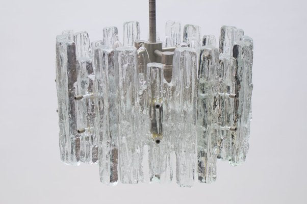 Mid-Century Austrian Ice Glass Chandelier from Kalmar, 1970s-KQB-581138