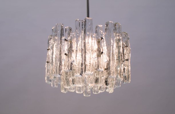 Mid-Century Austrian Ice Glass Chandelier from Kalmar, 1970s-KQB-581138