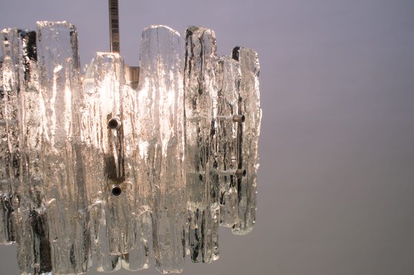 Mid-Century Austrian Ice Glass Chandelier from Kalmar, 1970s-KQB-581138