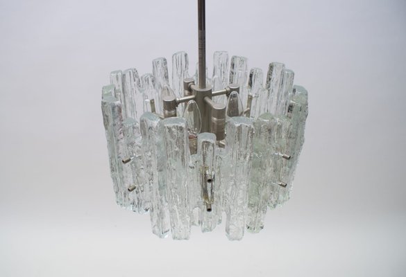 Mid-Century Austrian Ice Glass Chandelier from Kalmar, 1970s-KQB-581138