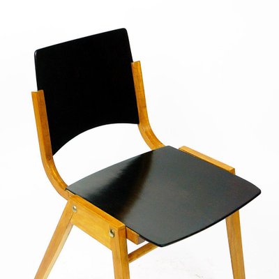 Mid-Century Austrian P7 Stacking Chairs in Dark Brown Beech attributed to Roland Rainer, 1950s-MH-1750830