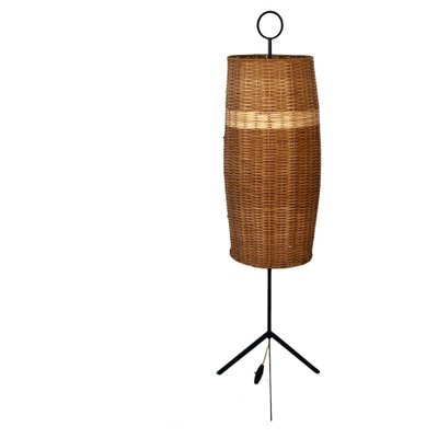 Mid-Century Austrian Wicker Renee Floor Lamp attributed to J.T. Kalmar, 1960s-BAF-1806549