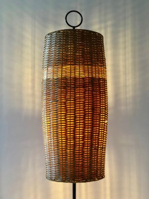 Mid-Century Austrian Wicker Renee Floor Lamp attributed to J.T. Kalmar, 1960s-BAF-1806549