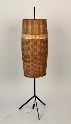 Mid-Century Austrian Wicker Renee Floor Lamp attributed to J.T. Kalmar, 1960s-BAF-1806549