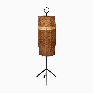 Mid-Century Austrian Wicker Renee Floor Lamp attributed to J.T. Kalmar, 1960s-BAF-1806549