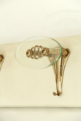 Mid-Century Avorio Glass and Brass Coat Rack, Italy, 1950s-HUY-1755863