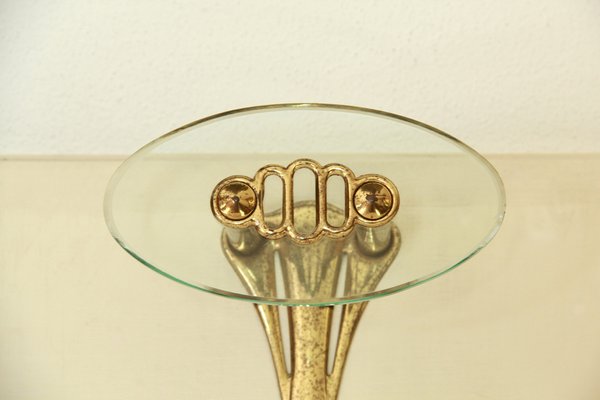 Mid-Century Avorio Glass and Brass Coat Rack, Italy, 1950s-HUY-1755863