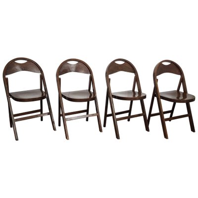 Mid-Century B 751 Folding Chairs in Wood from Thonet, 1960s, Set of 4-EUP-1817097