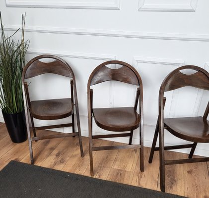 Mid-Century B 751 Folding Chairs in Wood from Thonet, 1960s, Set of 4-EUP-1817097