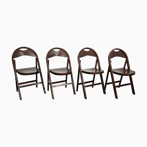 Mid-Century B 751 Folding Chairs in Wood from Thonet, 1960s, Set of 4-EUP-1817097