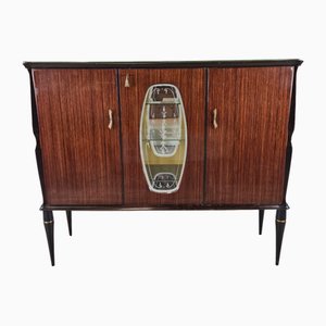 Mid-Century Backlit Showcase with Mirror Shelves and Three Doors, Italy, 1960s-ZUW-1716686