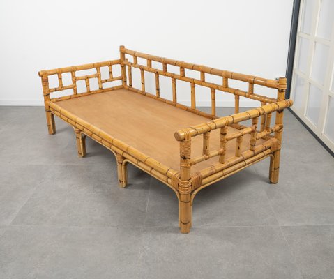 Mid-Century Bamboo and Rattan 3-Seater Sofa attributed to Vivai Del Sud, Italy, 1970s-LYQ-1804952