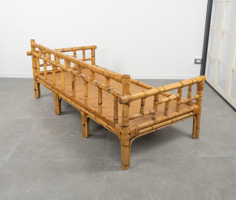 Mid-Century Bamboo and Rattan 3-Seater Sofa attributed to Vivai Del Sud, Italy, 1970s-LYQ-1804952