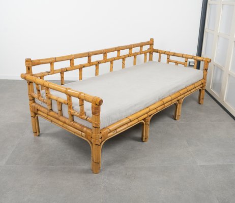 Mid-Century Bamboo and Rattan 3-Seater Sofa attributed to Vivai Del Sud, Italy, 1970s-LYQ-1804952