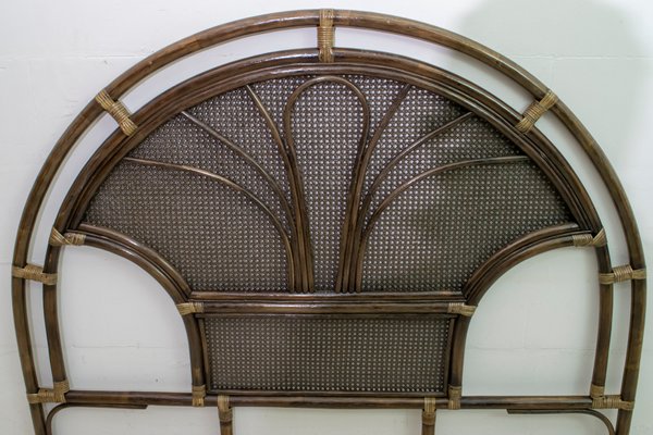 Mid-Century Bamboo and Rattan Double Headboard, 1970s-FER-593382