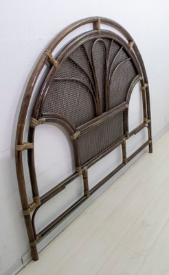 Mid-Century Bamboo and Rattan Double Headboard, 1970s-FER-593382