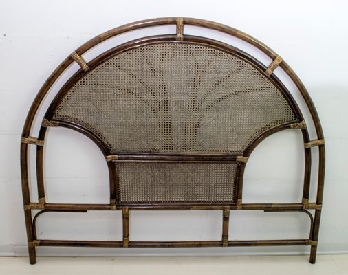 Mid-Century Bamboo and Rattan Double Headboard, 1970s-FER-593382