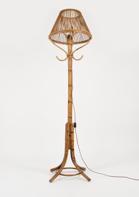 Mid-Century Bamboo and Rattan Floor Lamp in the style of Franco Albini, Italy, 1960s-LYQ-1798581