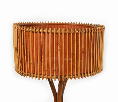 Mid-Century Bamboo and Rattan Floor Lamp, Italy, 1960s-LYQ-1767273