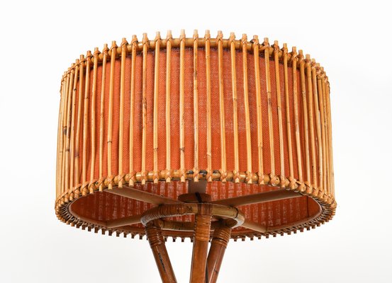 Mid-Century Bamboo and Rattan Floor Lamp, Italy, 1960s-LYQ-1767273