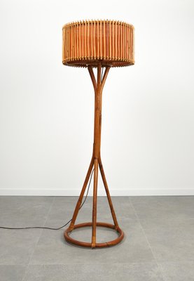 Mid-Century Bamboo and Rattan Floor Lamp, Italy, 1960s-LYQ-1767273