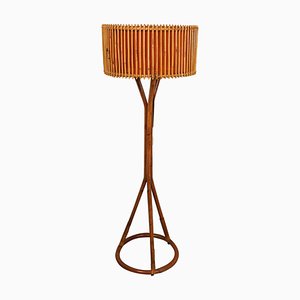 Mid-Century Bamboo and Rattan Floor Lamp, Italy, 1960s-LYQ-1767273