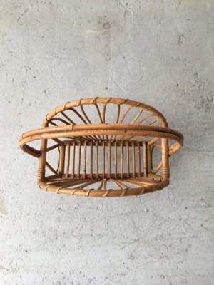 Mid-Century Bamboo and Rattan Magazine Rack, 1950s-GGK-672109