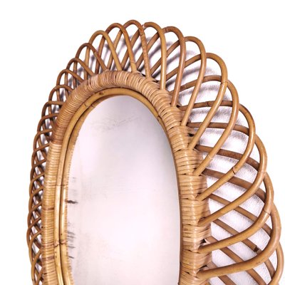 Mid-Century Bamboo and Rattan Mirror, 1950s-PRS-812100