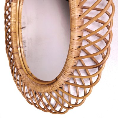 Mid-Century Bamboo and Rattan Mirror, 1950s-PRS-812100