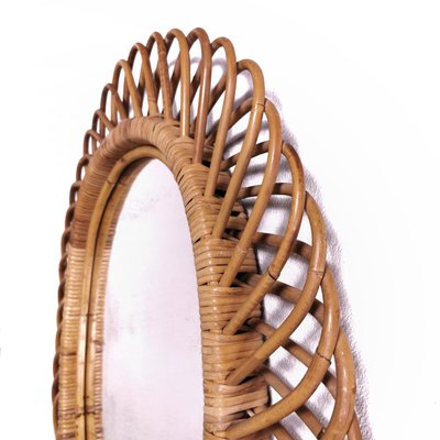 Mid-Century Bamboo and Rattan Mirror, 1950s-PRS-812100