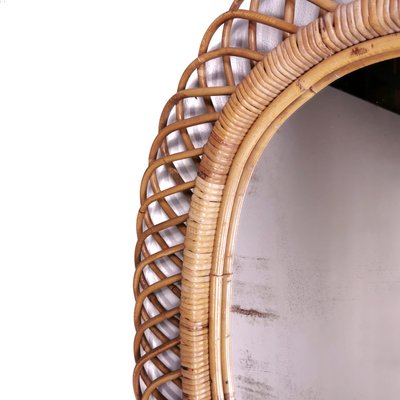 Mid-Century Bamboo and Rattan Mirror, 1950s-PRS-812100