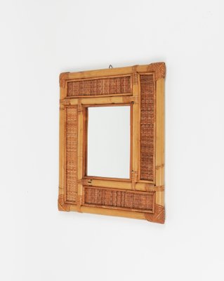 Mid-Century Bamboo and Rattan Wall Mirror in the style of Vivai Del Sud, Italy, 1970s-LYQ-1769421