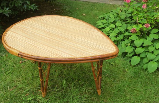 Mid-Century Bamboo Garden Patio Table, 1960s-ED-1278194