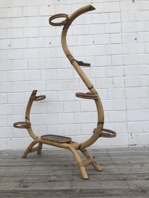 Mid-Century Bamboo Plant Stand-EXJ-933370