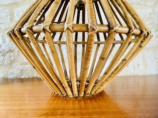 Mid-Century Bamboo & Rattan Pendant Lamp, 1960s-OJT-1823729