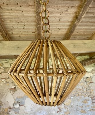 Mid-Century Bamboo & Rattan Pendant Lamp, 1960s-OJT-1823729