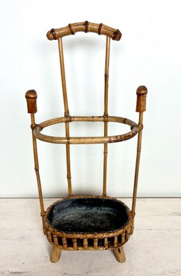 Mid-Century Bamboo Umbrella Stand, France, 1950s-WZZ-1359303