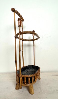 Mid-Century Bamboo Umbrella Stand, France, 1950s-WZZ-1359303