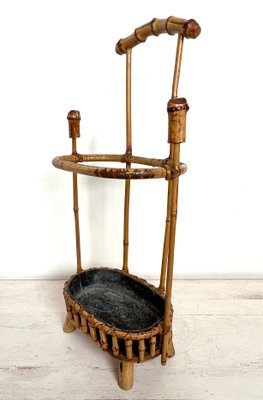 Mid-Century Bamboo Umbrella Stand, France, 1950s-WZZ-1359303