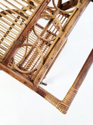 Mid-Century Bar Cart in Bamboo and Rattan, Italy, 1950s-FO-1441657