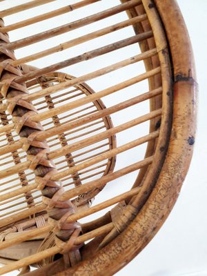 Mid-Century Bar Cart in Bamboo and Rattan, Italy, 1950s-FO-1441657