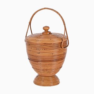 Mid-Century Basket in Rattan and Wicker from Vivai del Sud, Italy, 1970s-JDR-1700116