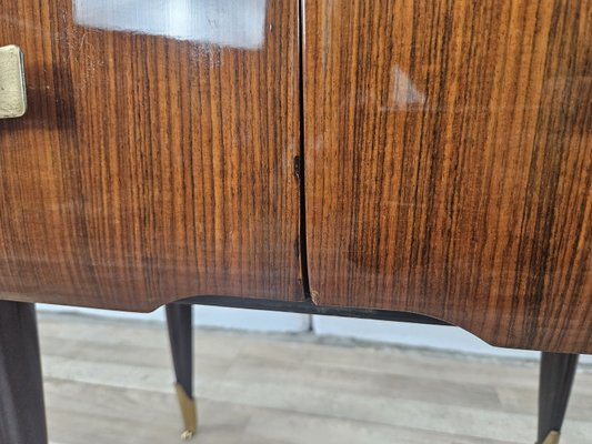 Mid-Century Bedside Tables in Mahogany Root with Glass Top, 1960, Set of 2-ZUW-2035754