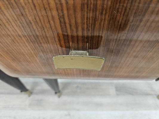 Mid-Century Bedside Tables in Mahogany Root with Glass Top, 1960, Set of 2-ZUW-2035754