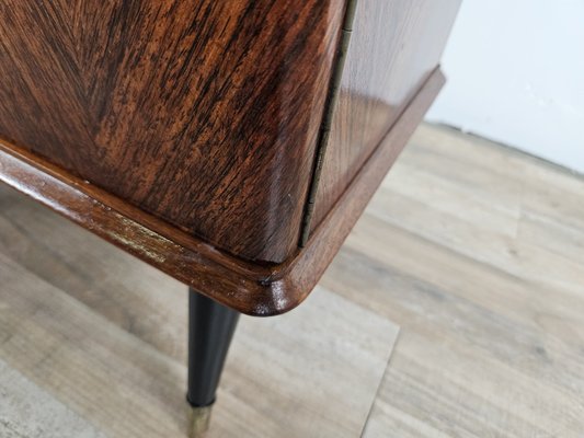 Mid-Century Bedside Tables in Mahogany Root with Lacquered Feet, 1960, Set of 2-ZUW-2035762