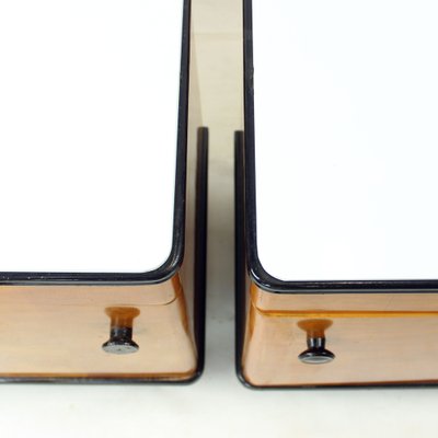 Mid-Century Bedside Tables in Oak with Glass Tops from Up Závody, 1960s, Set of 2-UL-1703157