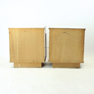 Mid-Century Bedside Tables in Oak with Glass Tops from Up Závody, 1960s, Set of 2-UL-1703157