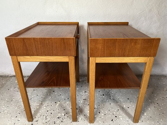 Mid-Century Bedside Tables in Teak, 1960s, Set of 2-IJL-1702275