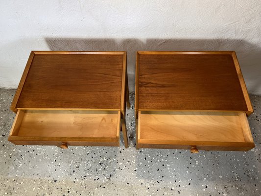 Mid-Century Bedside Tables in Teak, 1960s, Set of 2-IJL-1702275